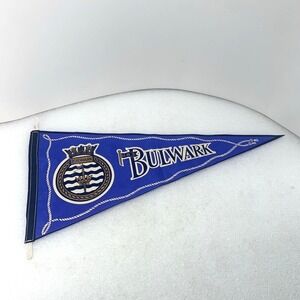 HMS Bulwark Felt Pennant 17" Blue Vintage‎ Ship Flag